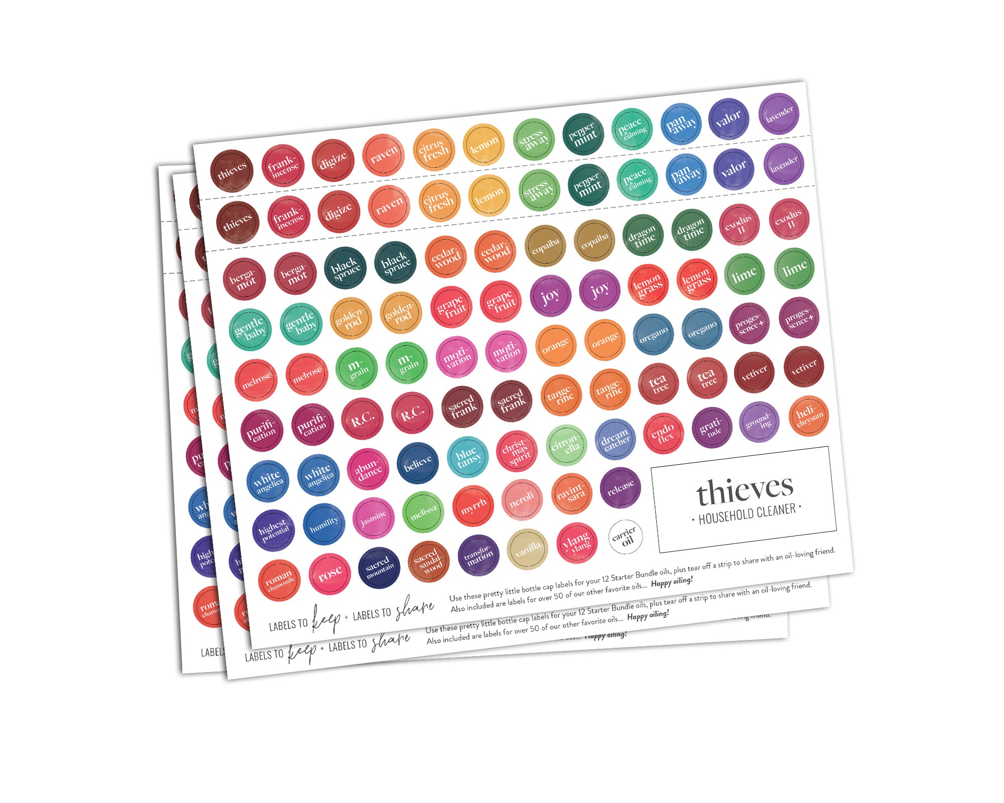Cap Top Label Cap Labels: 1 Sheet – The Essentials Shop